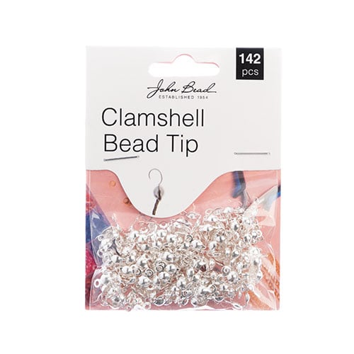 Must Have Findings - Clamshell Bead Tip Silver 142pcs