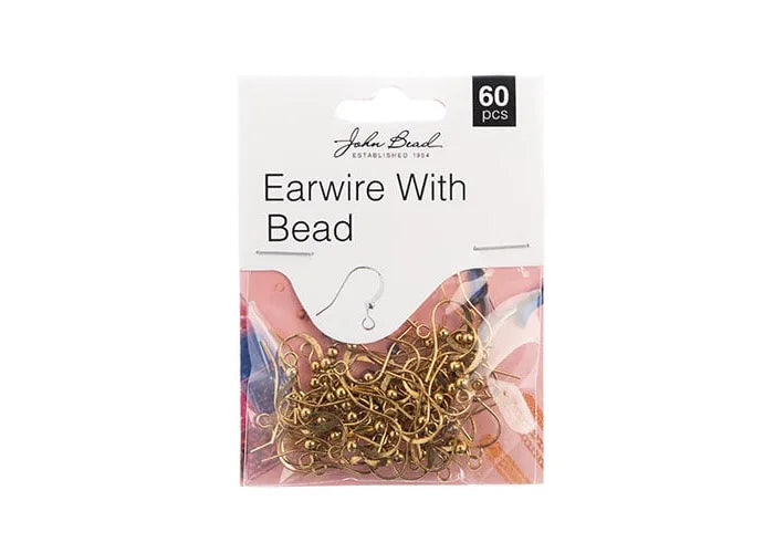 Earwire w/ Bead Antique Gold 60pcs