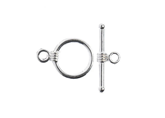 Toggle Clasp 11mm Antique Silver & Silver 9pcs