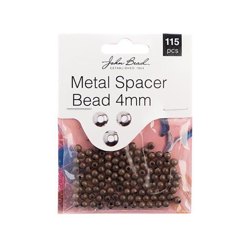 Antique Copper Metal Spacer Beads – 4mm – 115 Pieces | The Pink Bead Shop Canada