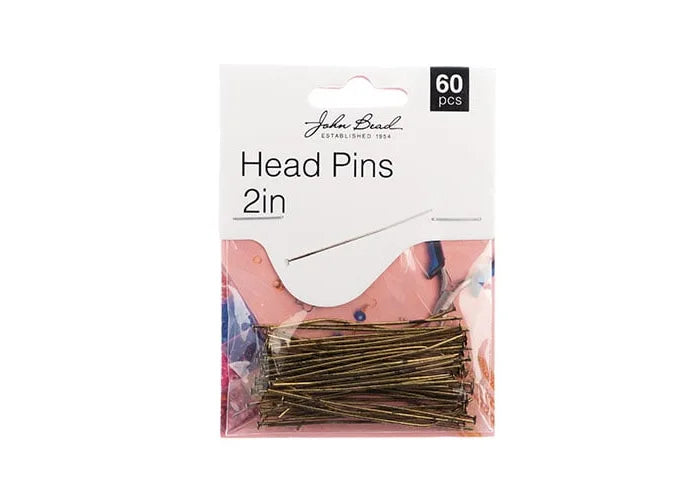 Head Pins 2in 20ga (0.032) Antique Gold 60pcs