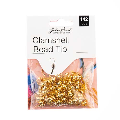 Must Have Findings – Clamshell Bead Tips Gold, Pack of 142pcs | The Pink Bead Shop