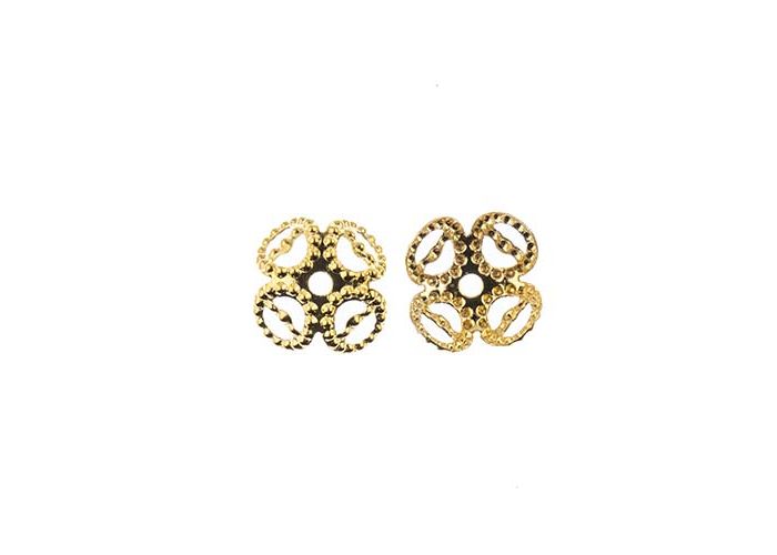 Gold Color Flower Bead Caps – 8mm – 48 Pieces | The Pink Bead Shop Canada
