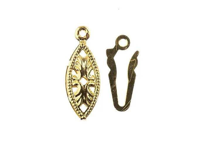 Fish Hook Clasp Set (apx7x20mm) Antique Gold, Gold, & Silver 9pcs