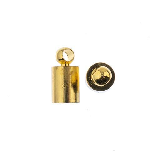 Must Have Findings Cord End Caps 4.5x9mm Gold 12pc | The Pink Bead Shop Canada