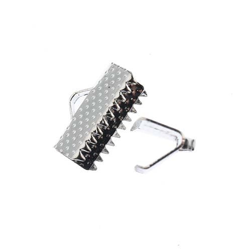 Must Have Findings Ribbon Cord Clamp 13mm Silver 3pcs | The Pink Bead Shop Canada