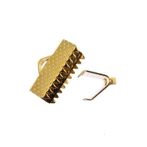 Must Have Findings Ribbon Cord Clamp 13mm Gold 3pcs | The Pink Bead Shop Canada