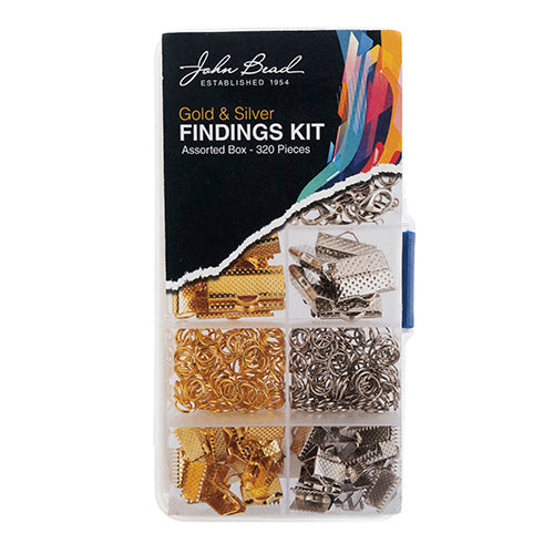 Findings - Assortment Box 10 Slots Gold/Silver  320pcs