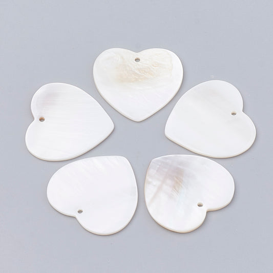 Heart Freshwater Shell Pendants 2 Pack
