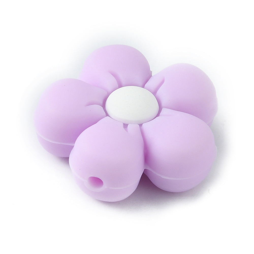 Silicone Beads, Flower, Purple, Red, Aqua