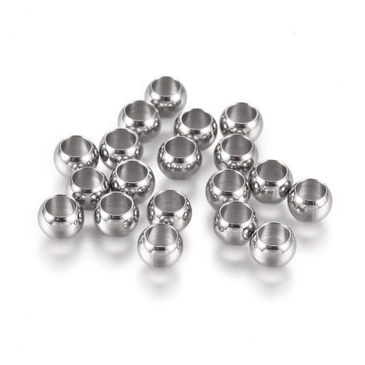 Stainless Steel Spacer Beads 10pk