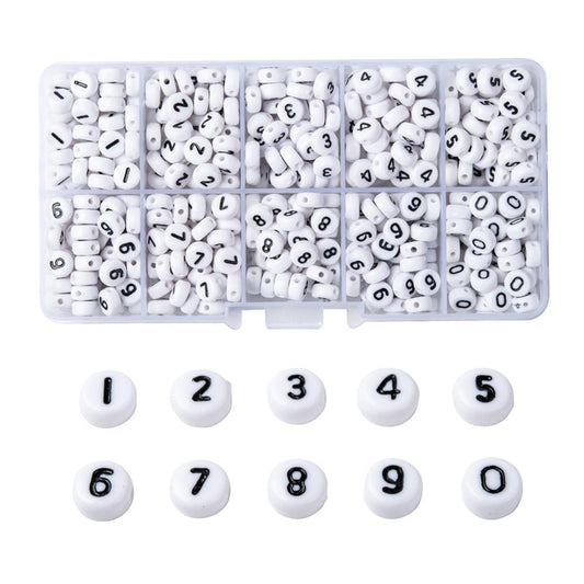 Acrylic Number Spacer Beads 0-9 720 pieces
