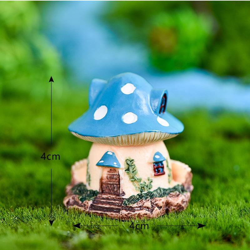 Resin Miniature Mini Mushroom House, Home Micro Landscape Decorations, for Fairy Garden Accesories