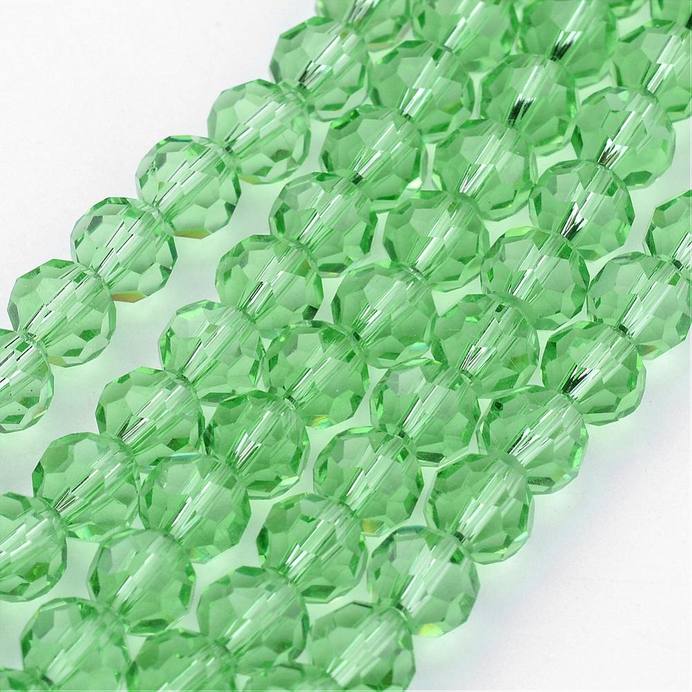 Transparent Glass Bead Strands, Imitation Austrian Crystal, Faceted (32 Facets), Round Assorted Colors