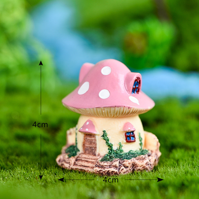 Resin Miniature Mini Mushroom House, Home Micro Landscape Decorations, for Fairy Garden Accesories