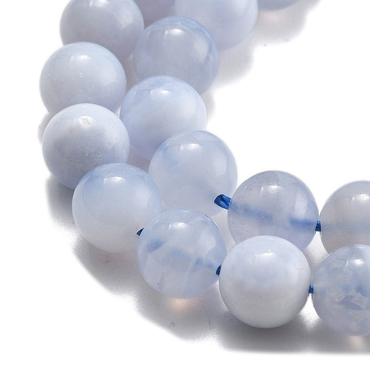 Blue Lace Agate 8mm Round Bead Strands