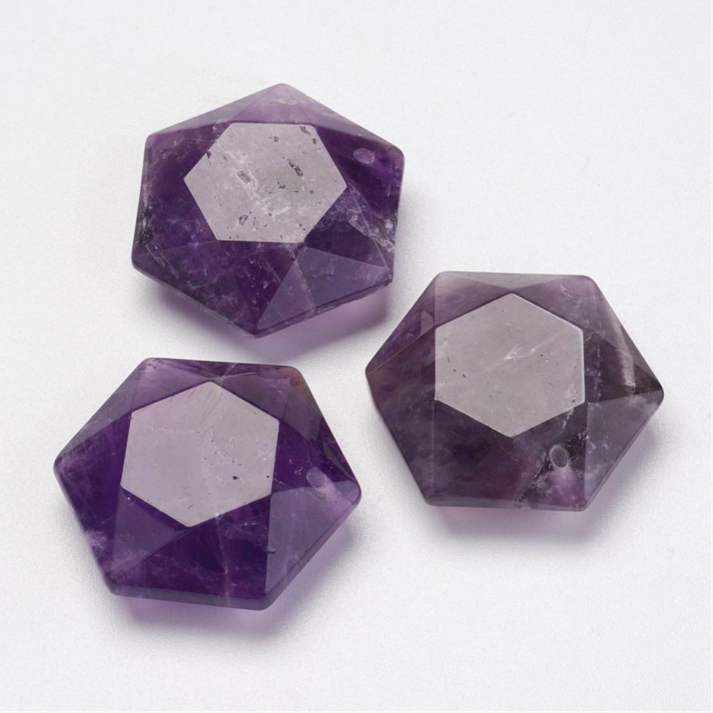 Natural Hexagon Gemstone Pendants