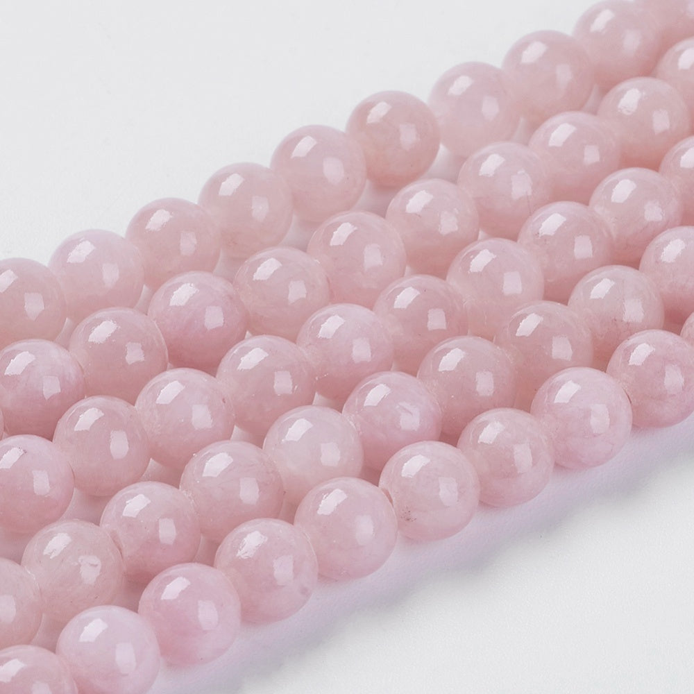 Natural Jade Beads Strands, Dyed, Round, Rosy Brown Size: about 6mm