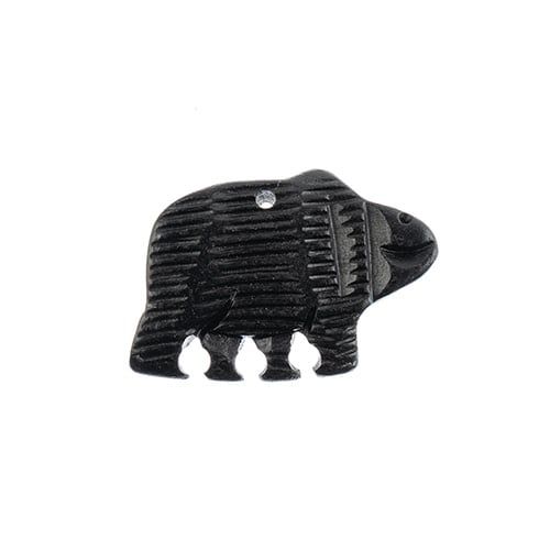 Bone Walking Bear Pendant – Dark Grey 1.25 Inch | The Pink Bead Shop Canada