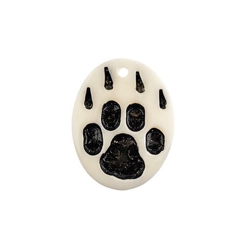 Bone Wolf Paw Pendant 1.25” Burnt White Bone | The Pink Bead Shop Canada