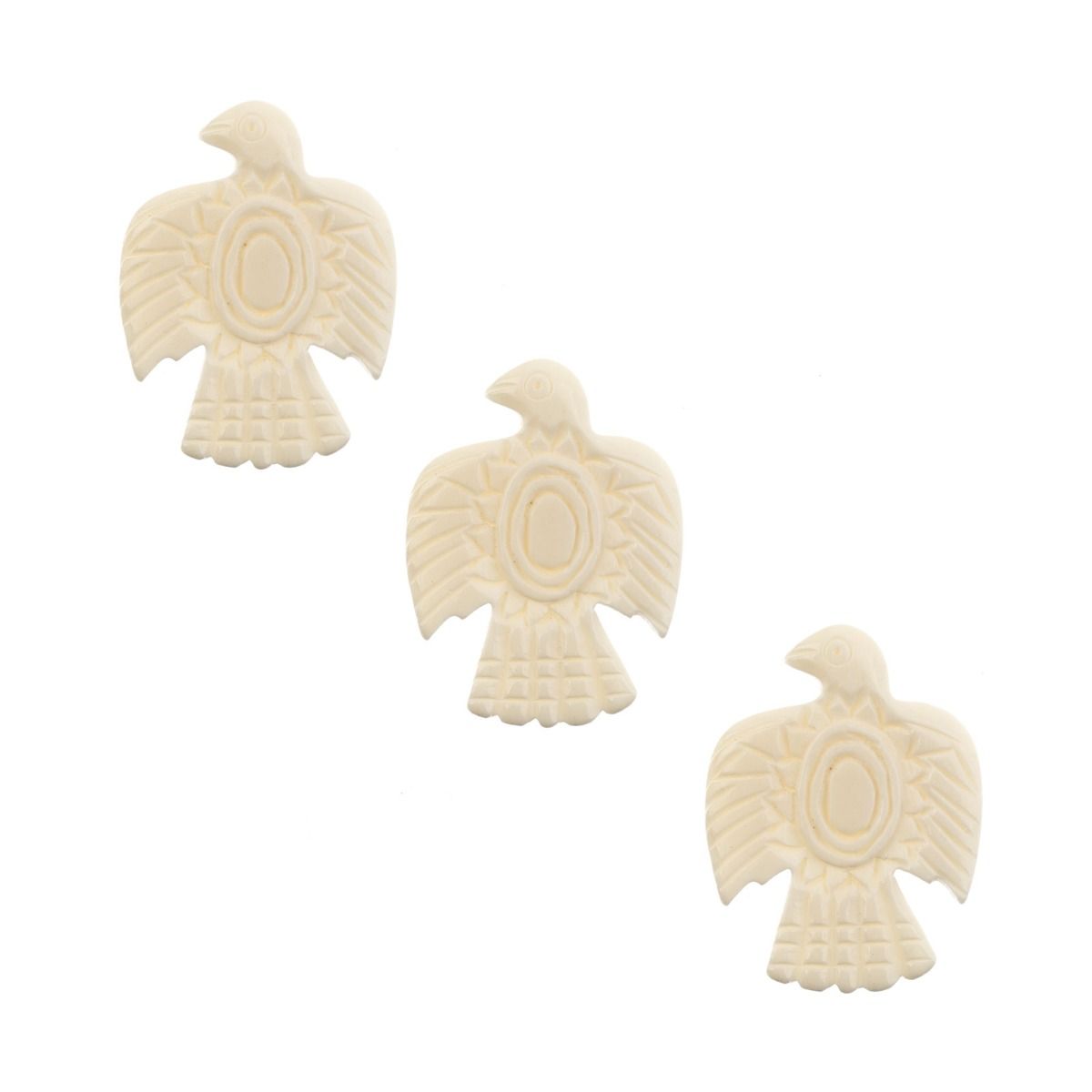 Bone Bird Open Wings Pendant 1.8 x 1.38” White Bone | The Pink Bead Shop Canada