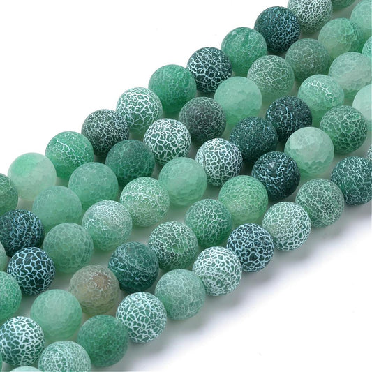 Agate Crackle Frosted Round 8mm Bead Strands