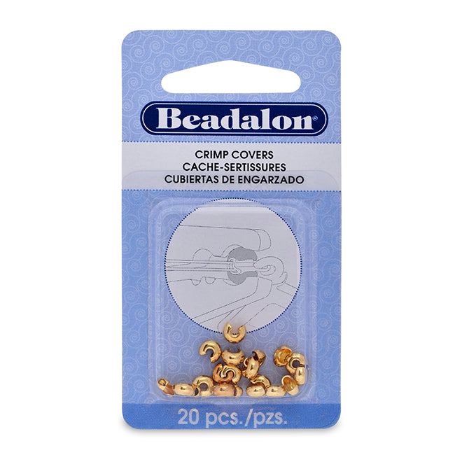 Beadalon Gold Color Crimp Covers 4mm – 20 Pieces | The Pink Bead Shop Canada