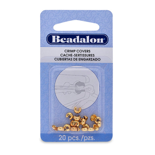 Beadalon Gold Color Crimp Covers 4mm – 20 Pieces | The Pink Bead Shop Canada