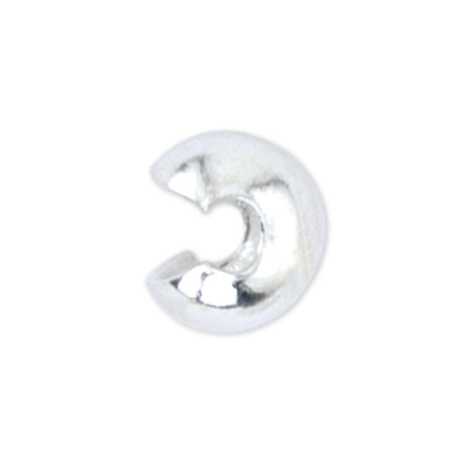Beadalon Silver Plated Crimp Covers 4mm – 20 Pieces | The Pink Bead Shop Canada