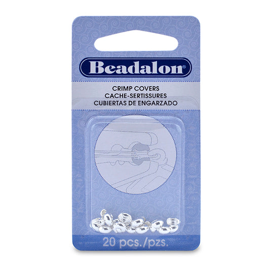 Beadalon Silver Plated Crimp Covers 4mm – 20 Pieces | The Pink Bead Shop Canada