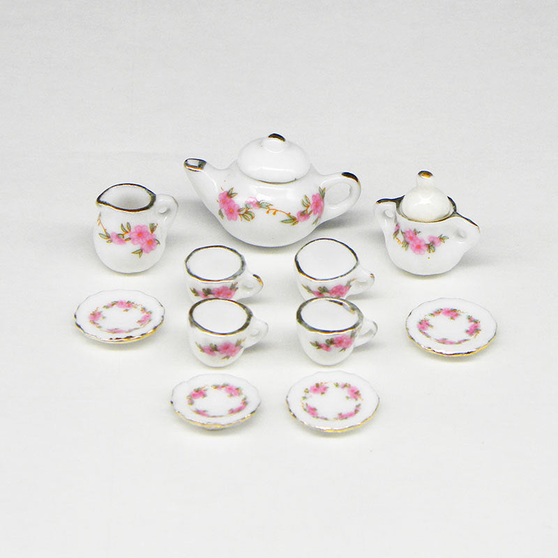 Porcelain Miniature Teapot Cup Set Ornaments, Micro Landscape Fairy Garden Accessories