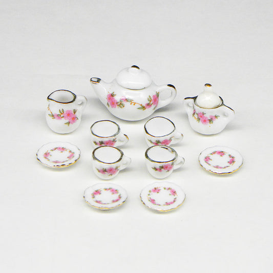 Porcelain Miniature Teapot Cup Set Ornaments, Micro Landscape Fairy Garden Accessories