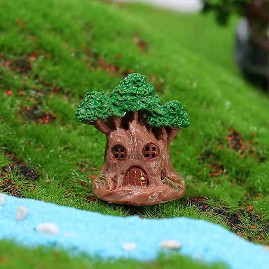 Resin Miniature Mini Tree House, Home Micro Landscape Decorations, for Fairy Garden
