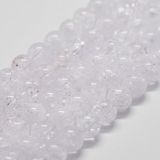 Natural Crackle Quartz Beads Strands, Round