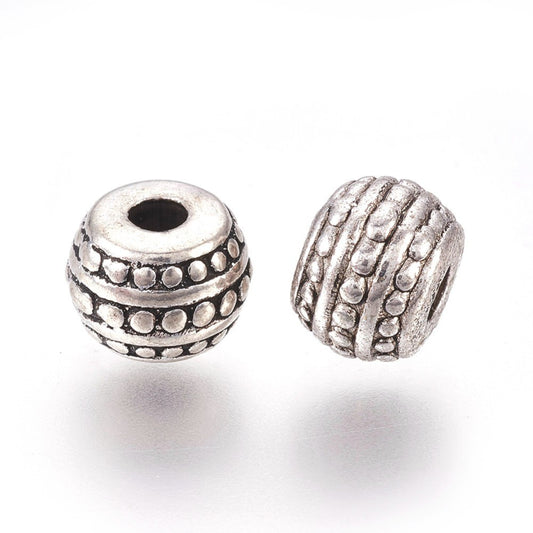 Tibetan Style Alloy Beads, Lead Free & Nickel Free 10Pack Cadmium Free, Rondelle, Antique Gold & Antique Silver