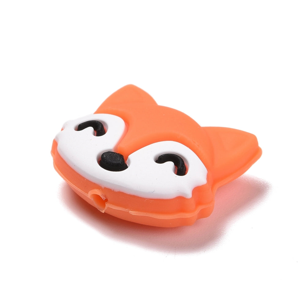 Silicone Focal Beads, Fox, Coral