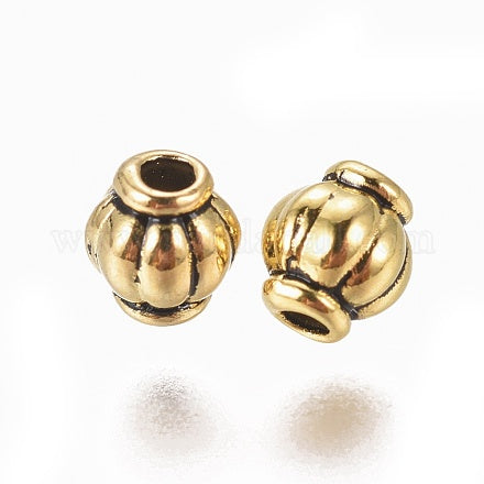 Tibetan Spacer Beads 20PK BARREL ANTIQUE GOLDEN
