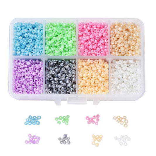 Value Box 1 8/0 Glass Seed Beads Round Loose Seed Beads, Mixed Color