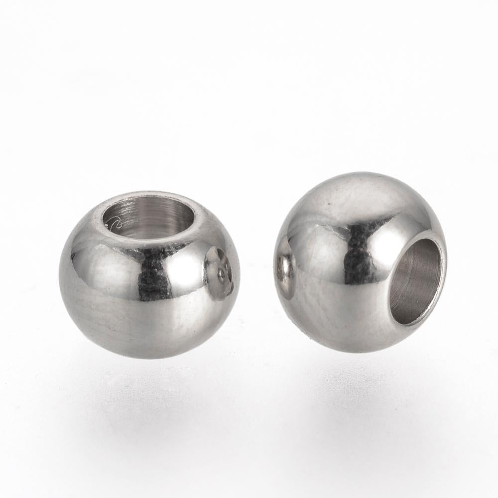 Tarnish Resistant 201 Stainless Steel Spacer Beads, Rondelle, Stainless Steel Color Pack of 10