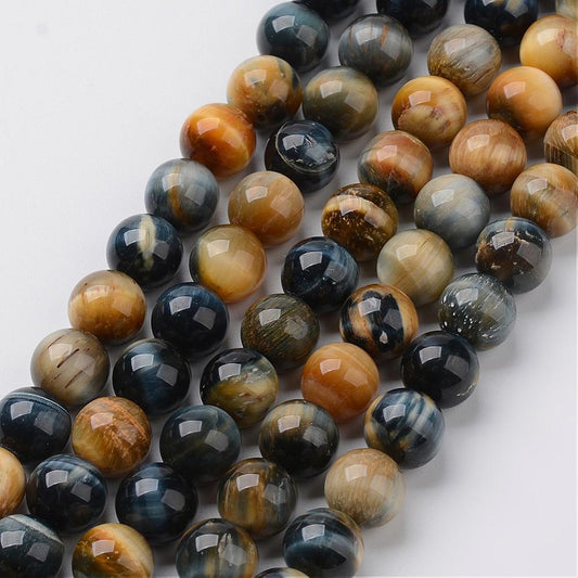 Natural Dream Tiger Eye Beads Strands, Round, 10mm