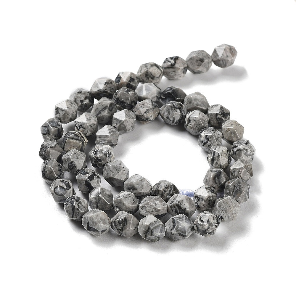 Map Stone Beads  Faceted Star Cut Round 7.58.5x78mm (48–49pcs/Strand) The Pink Bead Shop
