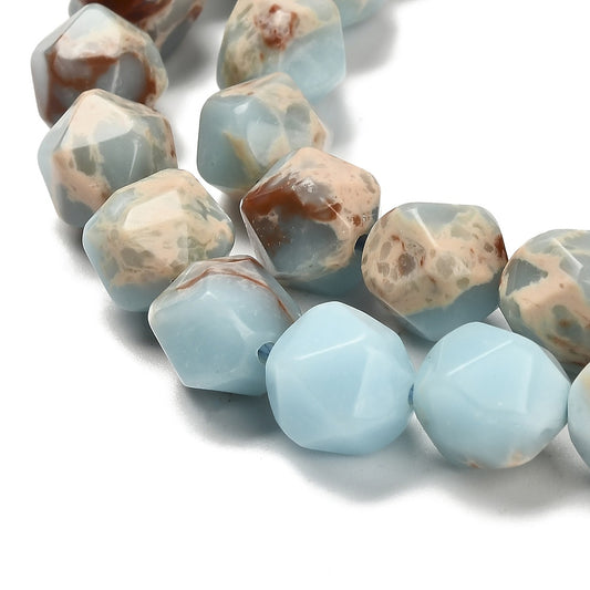 Howlite Imitation Shoushan Stone Star Cut 10mm