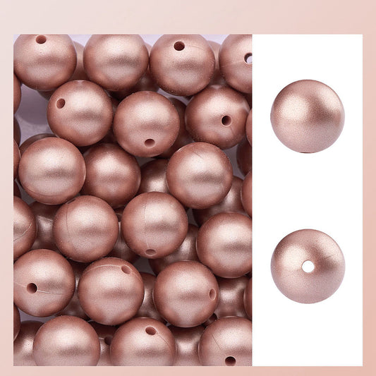 Rosy Brown Silicone Beads