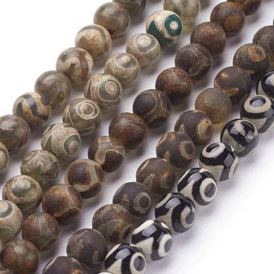 Natural Agate  DZI Bead Strands assorted