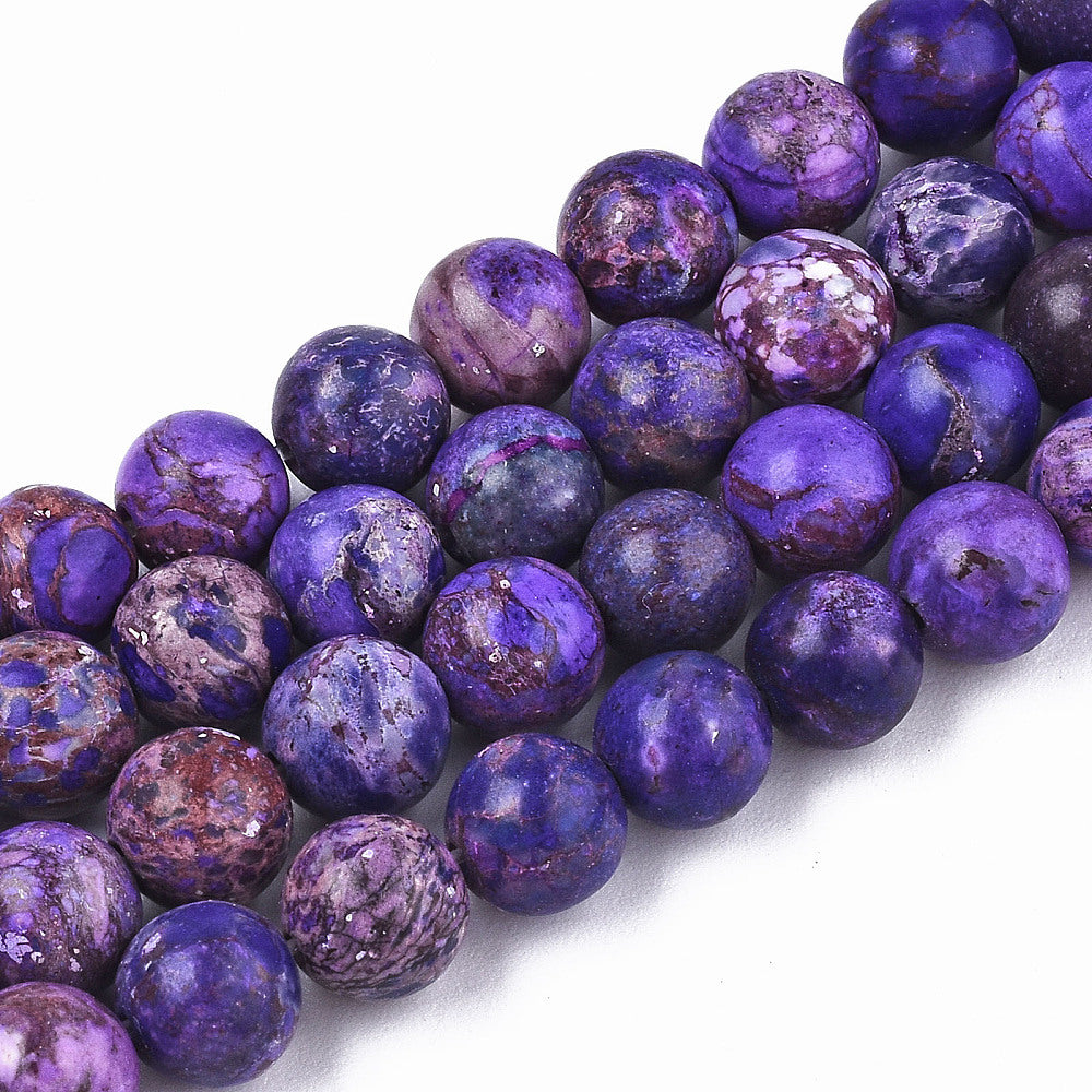 Natural American Turquoise Beads Strands, Dyed & Heated, Round, Indigo Size: about 6mm