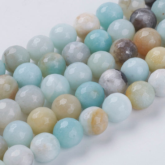 Amazonite Multicolor (Flower Amazonite) Round Beads, Assorted Sizes (4mm, 6mm, 8mm) The Pink Bead Shop