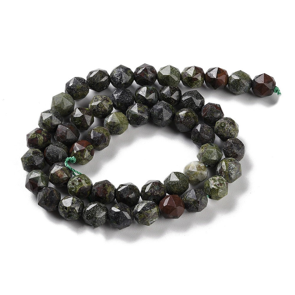 Dragon Blood Beads  Faceted Star Cut 78.5x7.58mm (48–50pcs/Strand) The Pink Bead Shop