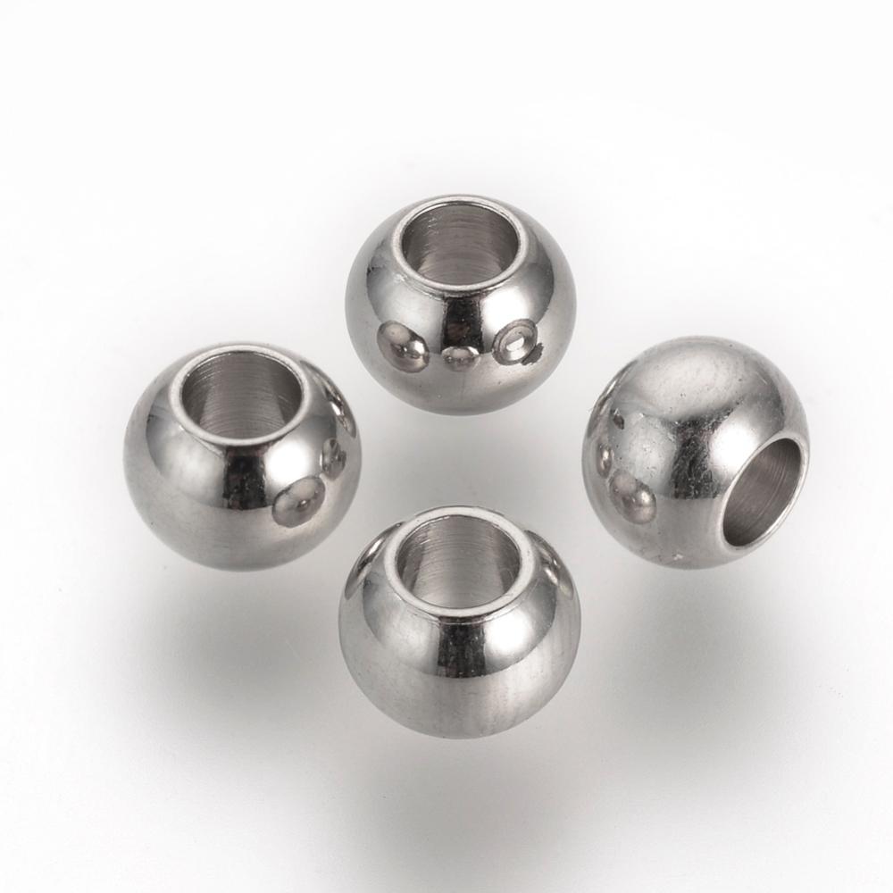 Tarnish Resistant 201 Stainless Steel Spacer Beads, Rondelle, Stainless Steel Color Pack of 10