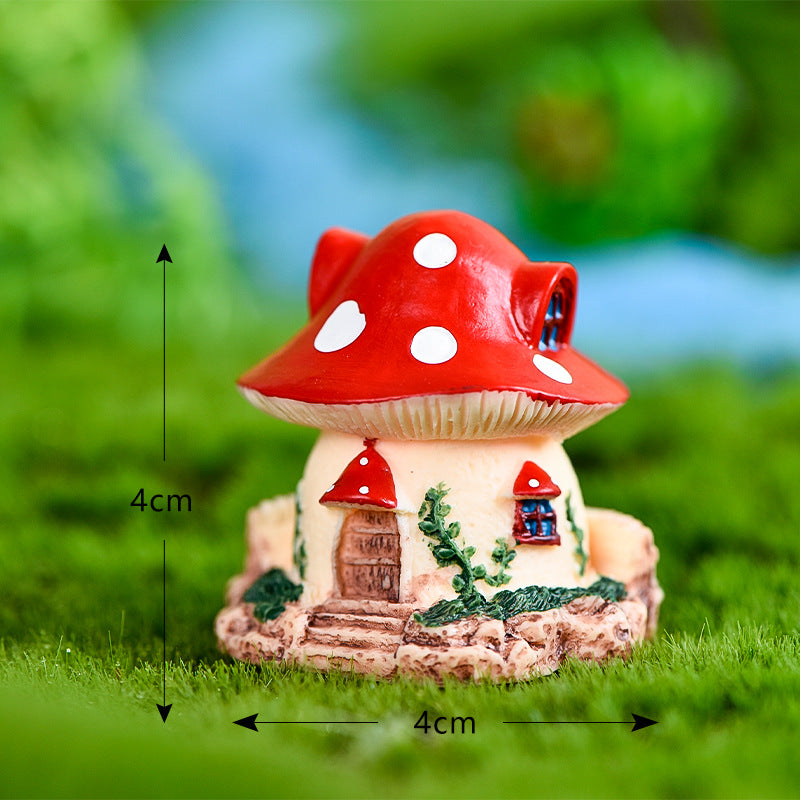 Resin Miniature Mini Mushroom House, Home Micro Landscape Decorations, for Fairy Garden Accesories
