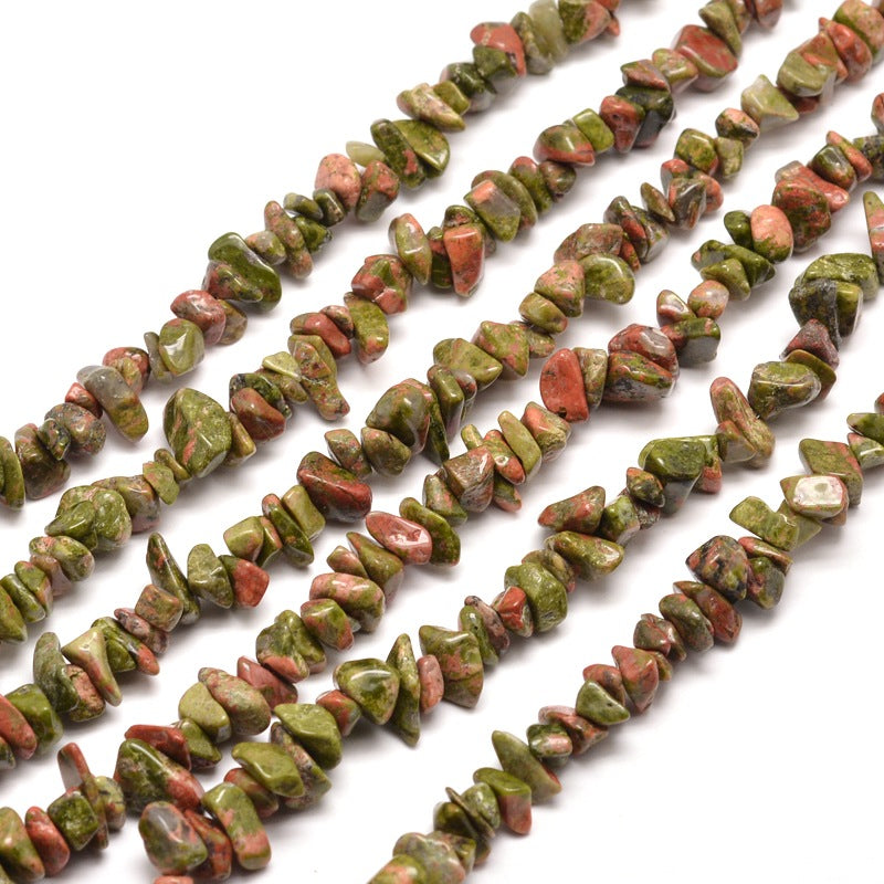 Natural Unakite Chip Bead Strands Size: about 5~8mm